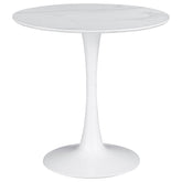 Orleans Furniture - Coaster - Arkell Round 30-inch Faux Marble Top Dining Table White - 193041